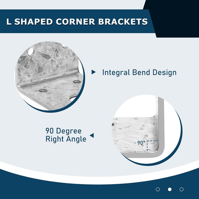 MOZCORN 10 Pack Corner Bracket L Brackets for Wood Versatile 90 Degree Corner Brace Right Angle Brackets Anti-Rust and Reinforcing,2MM Thickness,1.77x2x5in - Image 4